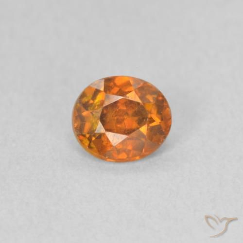 0.43ct Natural Medium Orange Sphalerite, Oval, VS-SI