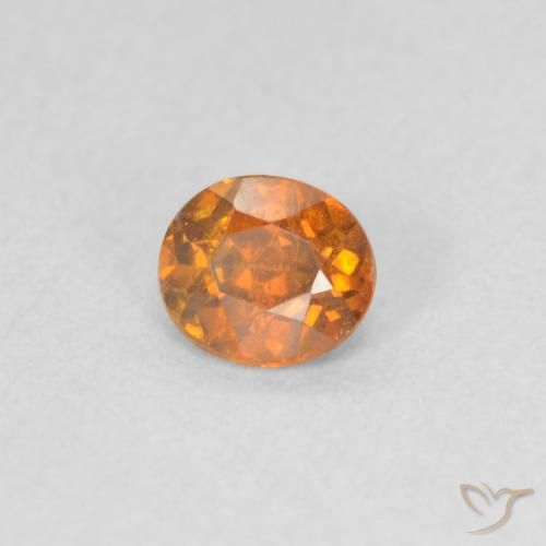 0.43 ct Orange Sphalerite Stone, Natural Sphalerite in Oval Facet Shape for Sale