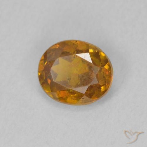 0.74 ct Orange Sphalerite Stone, Natural Sphalerite in Oval Facet Shape for Sale