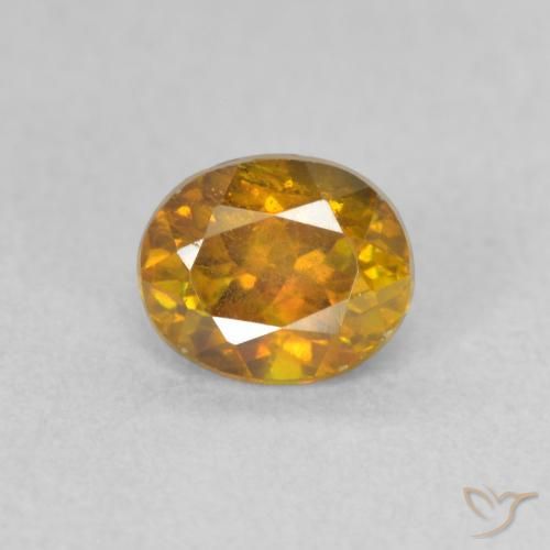0.94 ct Yellow Sphalerite, 5.7 x 4.7 mm Oval Cut From Spain, Photo A