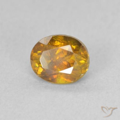 0.94 ct Golden Sphalerite Stone, Natural Sphalerite in Oval Facet Shape for Sale