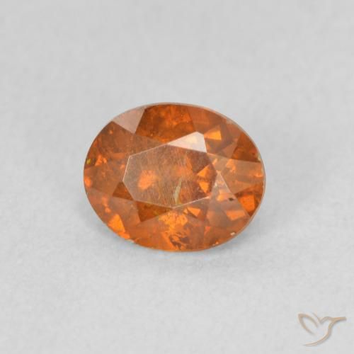 0.82 ct Orange Sphalerite Stone, Natural Sphalerite in Oval Facet Shape for Sale