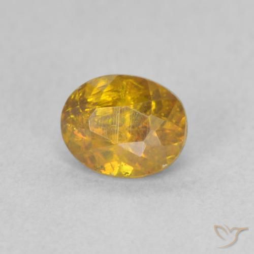 0.85 ct Golden Sphalerite Stone, Natural Sphalerite in Oval Facet Shape for Sale
