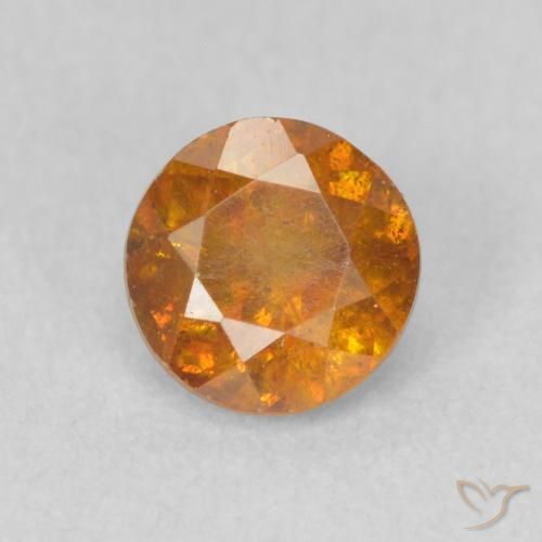 0.71ct Natural Orange Brown Sphalerite, Round, SI
