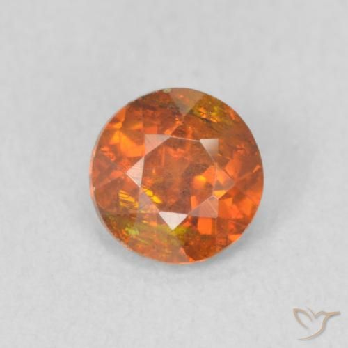 0.52ct Natural Earthy Orange Sphalerite, Round, SI