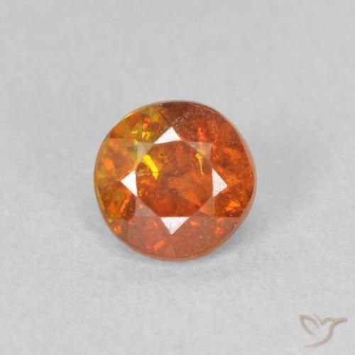 0.48ct Natural Brownish Orange Sphalerite, Round, SI