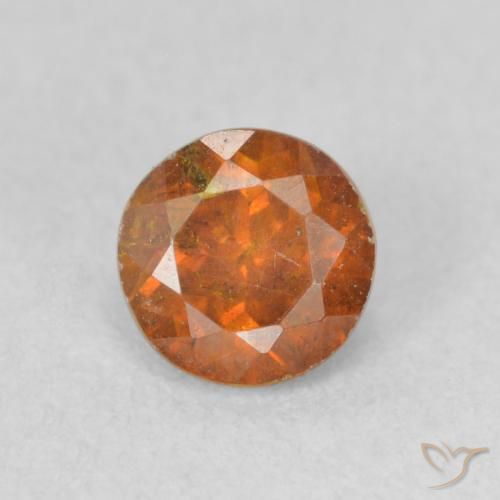0.65ct Natural Deep Orange Sphalerite, Round, SI