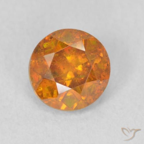 0.78ct Natural Orange Brown Sphalerite, Round, SI