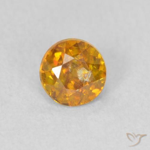 0.44ct Natural Dark Orange Sphalerite, Round, SI