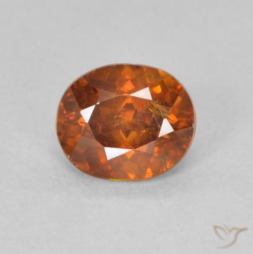 0.93ct Natural Deep Orange Sphalerite, Oval, VS-SI