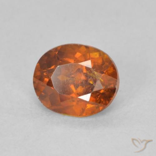 0.93 ct Orange Sphalerite Stone, Natural Sphalerite in Oval Facet Shape for Sale
