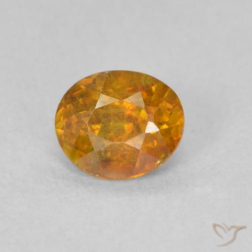 0.62 ct Orange Sphalerite, 5.4 x 4.5 mm Oval Cut From Spain, Photo A