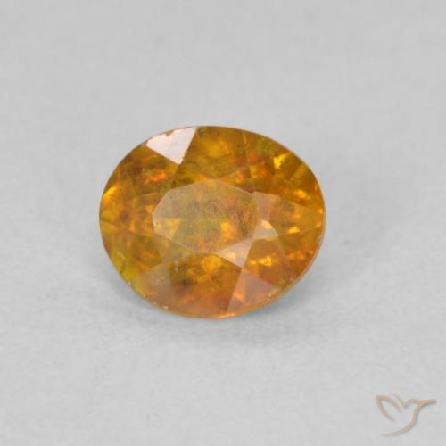 0.62 ct Orange Sphalerite Stone, Natural Sphalerite in Oval Facet Shape for Sale