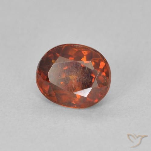 1.42 ct Orange Sphalerite Stone, Natural Sphalerite in Oval Facet Shape for Sale