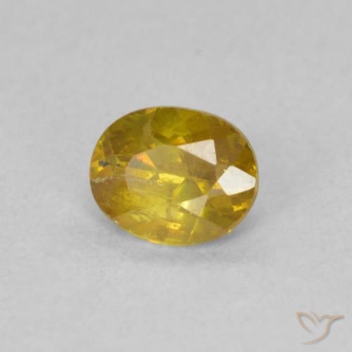 0.52 ct Yellow Sphalerite Stone, Natural Sphalerite in Oval Facet Shape for Sale