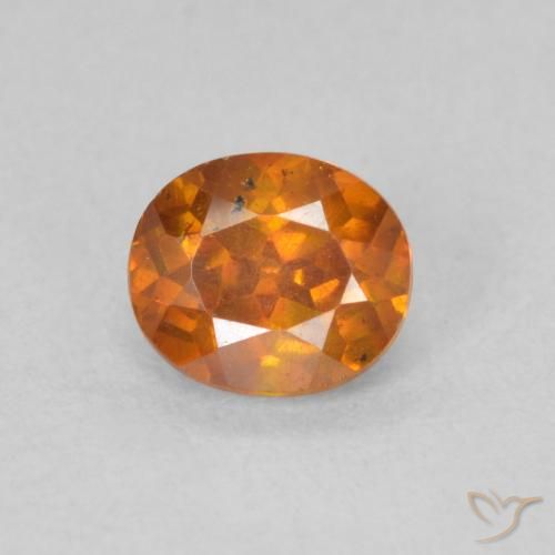 0.66 ct Orange Sphalerite, 5.3 x 4.5 mm Oval Cut From Spain, Photo A