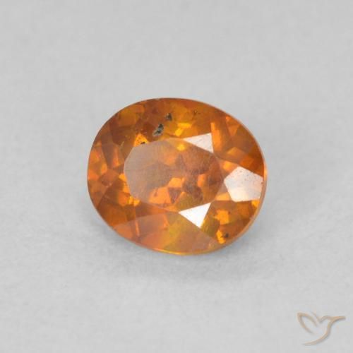 0.66 ct Orange Sphalerite Stone, Natural Sphalerite in Oval Facet Shape for Sale