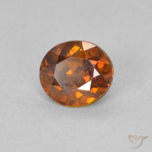 0.68 ct Orange Sphalerite Stone, Natural Sphalerite in Oval Facet Shape for Sale