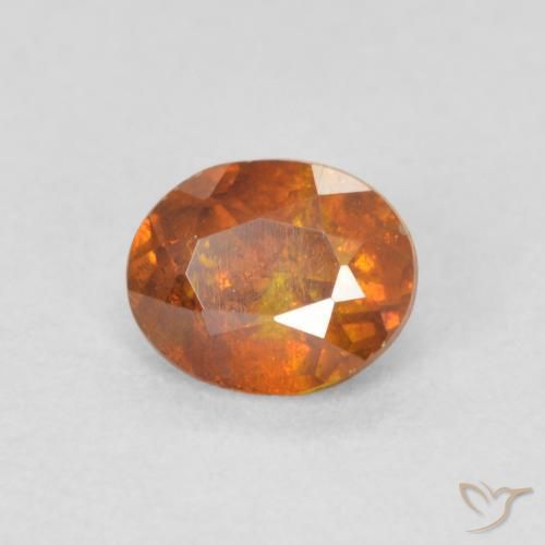 0.68 ct Orange Sphalerite Stone, Natural Sphalerite in Oval Facet Shape for Sale