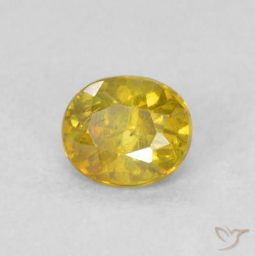 0.27 ct Golden Sphalerite Stone, Natural Sphalerite in Oval Facet Shape for Sale