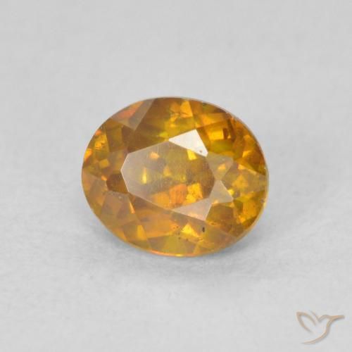0.89 ct Golden Sphalerite Stone, Natural Sphalerite in Oval Facet Shape for Sale