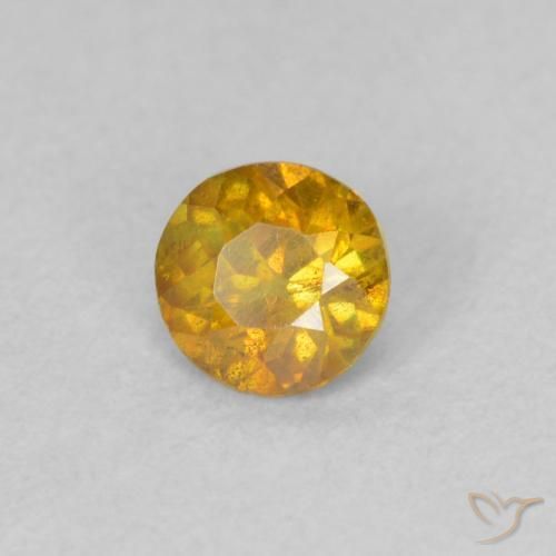 0.29 ct Orange Sphalerite Stone, Natural Sphalerite in Round Facet Shape for Sale