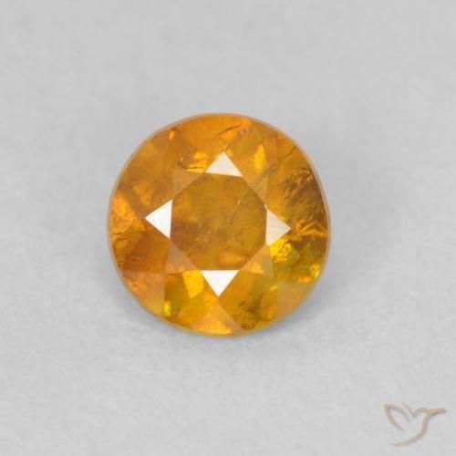 0.42ct Natural Honey Orange Sphalerite, Round, SI