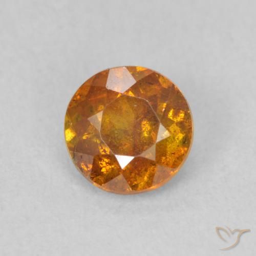 0.49ct Natural Earth Orange Sphalerite, Round, SI