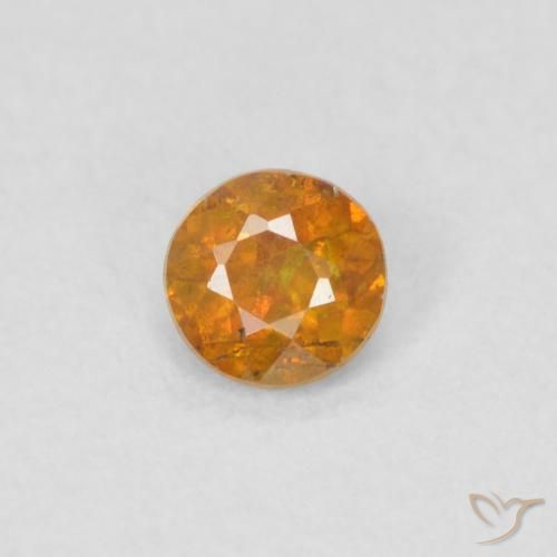 0.24ct Natural Earth Orange Sphalerite, Round, SI