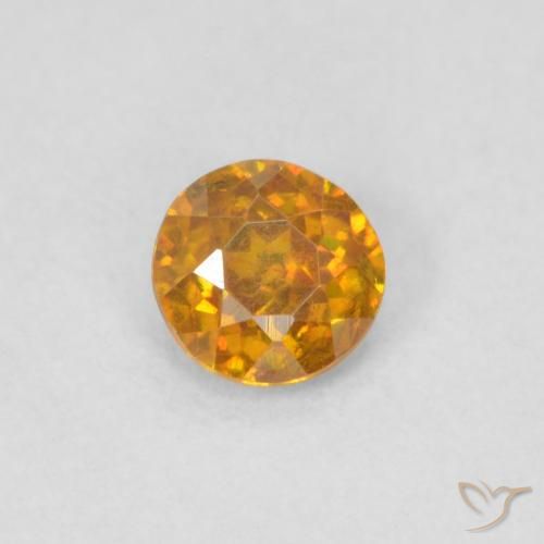 0.27ct Natural Golden-Brown Sphalerite, Round, SI