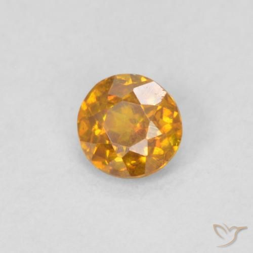 0.27 ct Golden Sphalerite Stone, Natural Sphalerite in Round Facet Shape for Sale