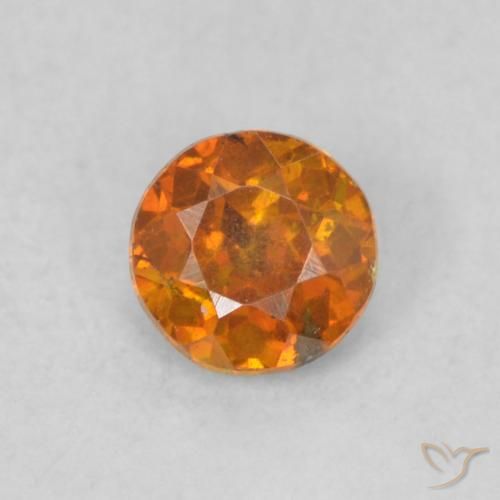 0.27ct Natural Earth Orange Sphalerite, Round, VS-SI
