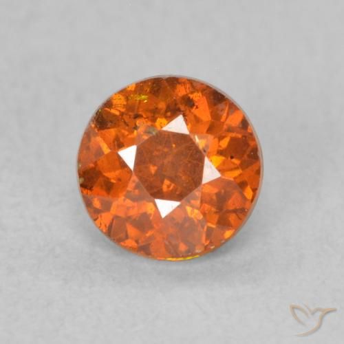 0.59ct Natural Deep Orange Sphalerite, Round, VS-SI
