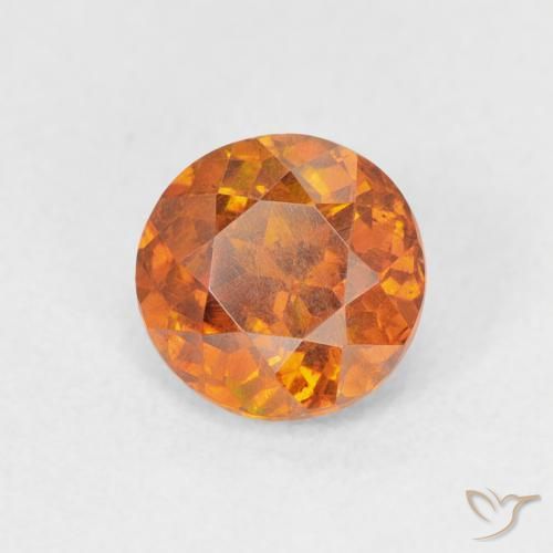1.08 ct Orange Sphalerite Stone, Natural Sphalerite in Round Facet Shape for Sale