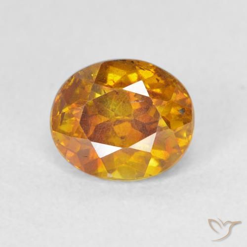 1.46ct Natural Deep Orange Sphalerite, Oval, VS-SI