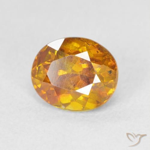 1.46 ct Orange Sphalerite Stone, Natural Sphalerite in Oval Facet Shape for Sale