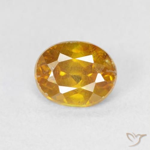 0.79ct Natural Apricot Orange Sphalerite, Oval, VS-SI