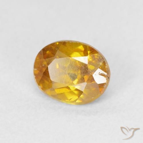 0.79 ct Orange Sphalerite Stone, Natural Sphalerite in Oval Facet Shape for Sale