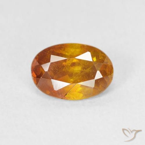 0.87ct Natural Medium Orange Sphalerite, Oval, VS-SI