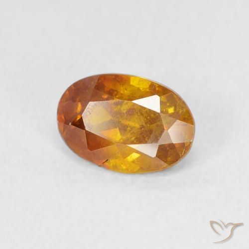 0.87 ct Orange Sphalerite Stone, Natural Sphalerite in Oval Facet Shape for Sale