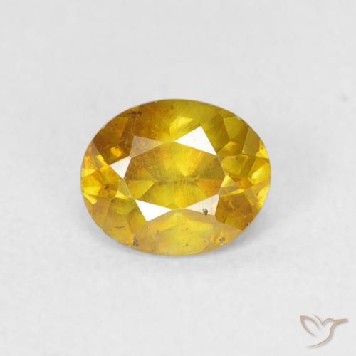 0.65ct Natural Medium Yellow Sphalerite, Oval, VS-SI