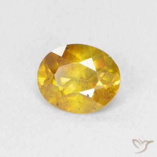 0.65 ct Yellow Sphalerite Stone, Natural Sphalerite in Oval Facet Shape for Sale