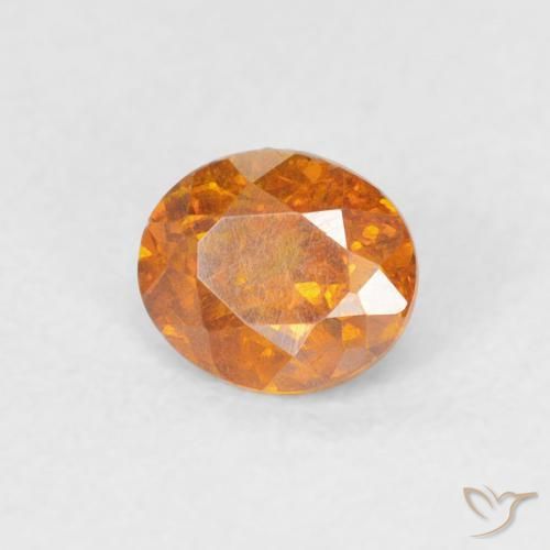 0.51 ct Orange Sphalerite Stone, Natural Sphalerite in Oval Facet Shape for Sale