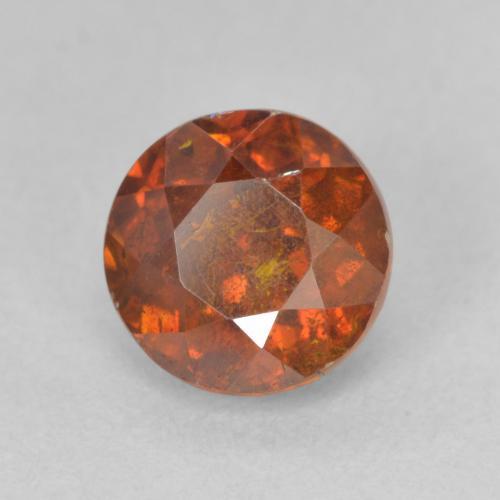 2.05 ct Orange Sphalerite Stone, Natural Sphalerite in Round Facet Shape for Sale