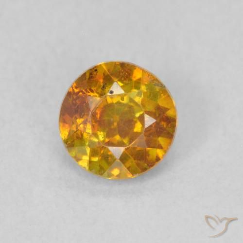 0.58ct Natural Brownish Orange Sphalerite, Round, SI