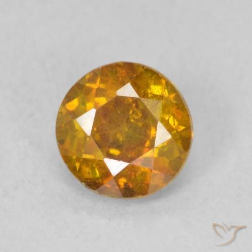 0.80ct Natural Deep Orange Sphalerite, Round, SI