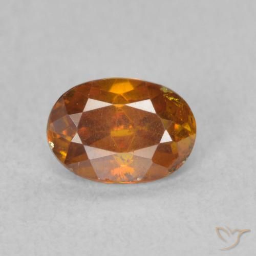 0.62ct Natural Medium Orange Sphalerite, Oval, SI