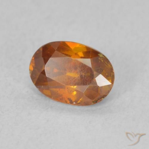 0.62 ct Orange Sphalerite Stone, Natural Sphalerite in Oval Facet Shape for Sale