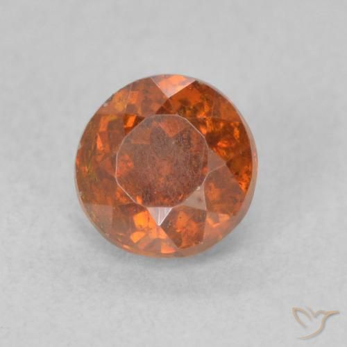 0.85 ct Orange Sphalerite Stone, Natural Sphalerite in Round Facet Shape for Sale