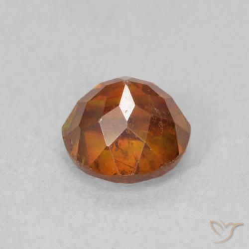 Sphalerite Gemstone in 5 mm (calibrated) Size for Sale, Sphalerite Stone in Medium Dark-Orange Color